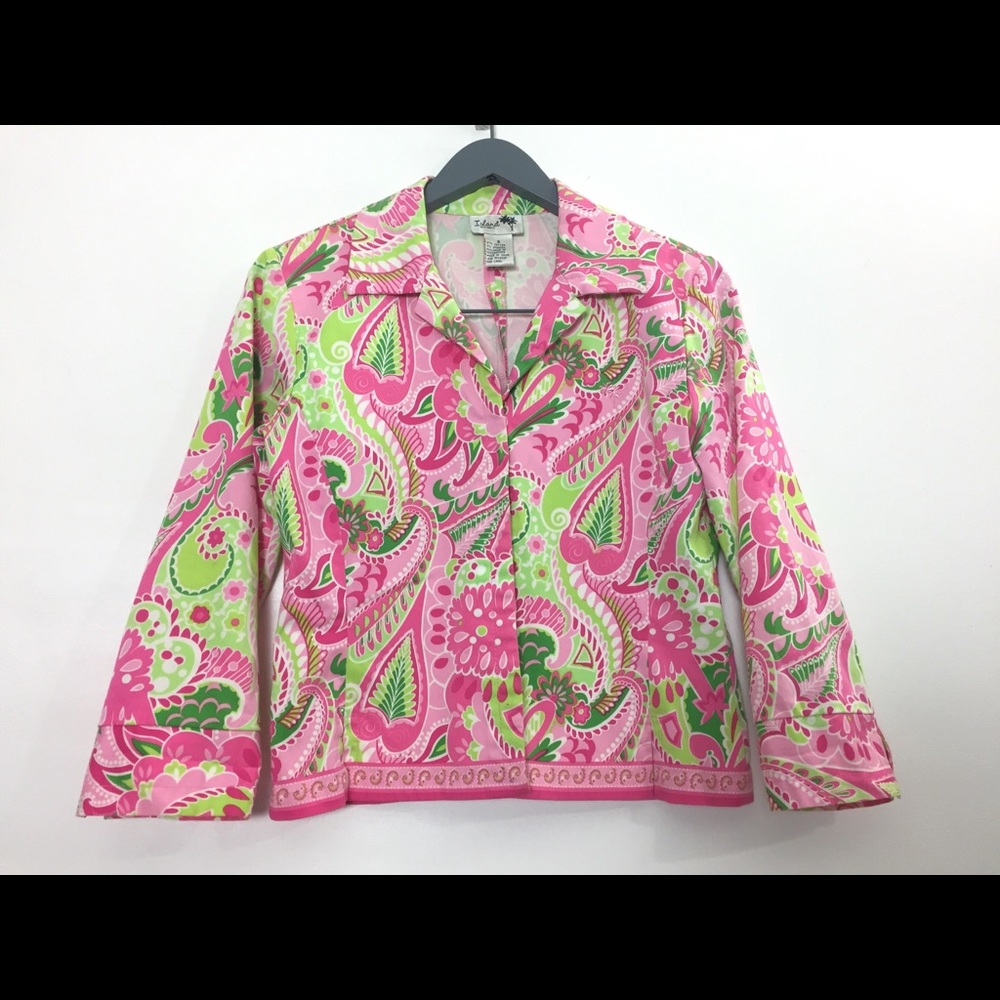 Island Republic Womens Size 8 Pink Button Shirt